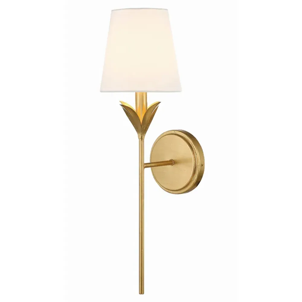 Liora 1 Light Wallchiere Sconce - Antique Gold, Steel