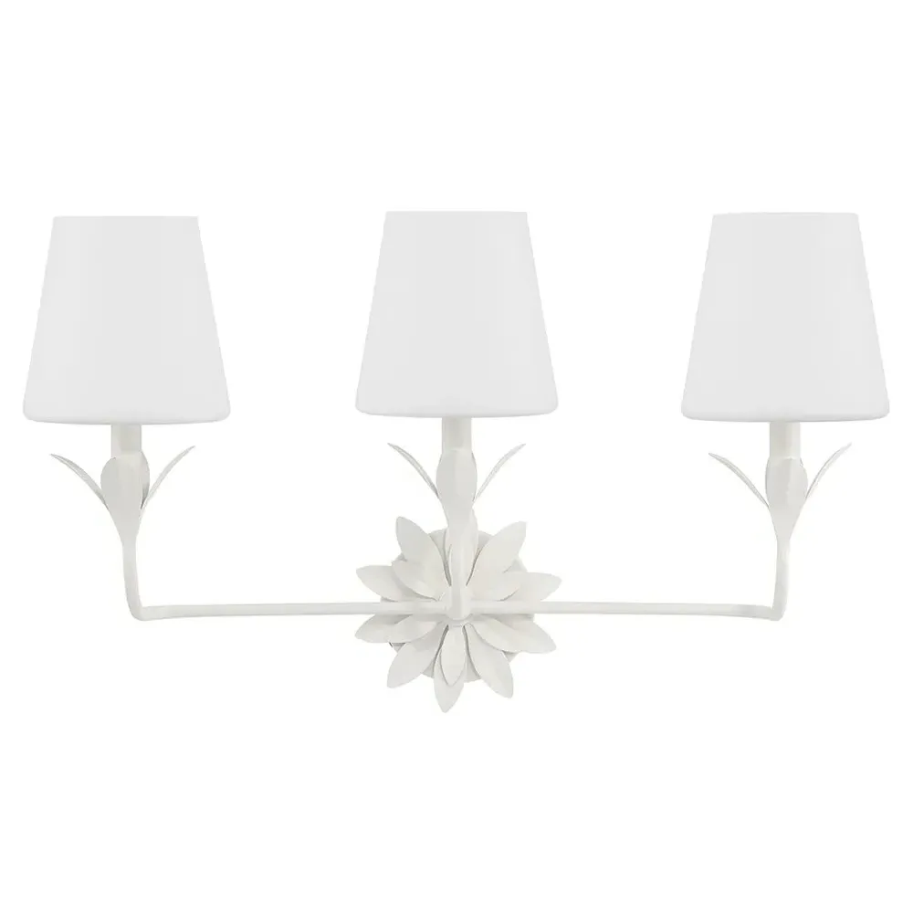 Liora 3 Light Bath Sconce - Matte White, Steel