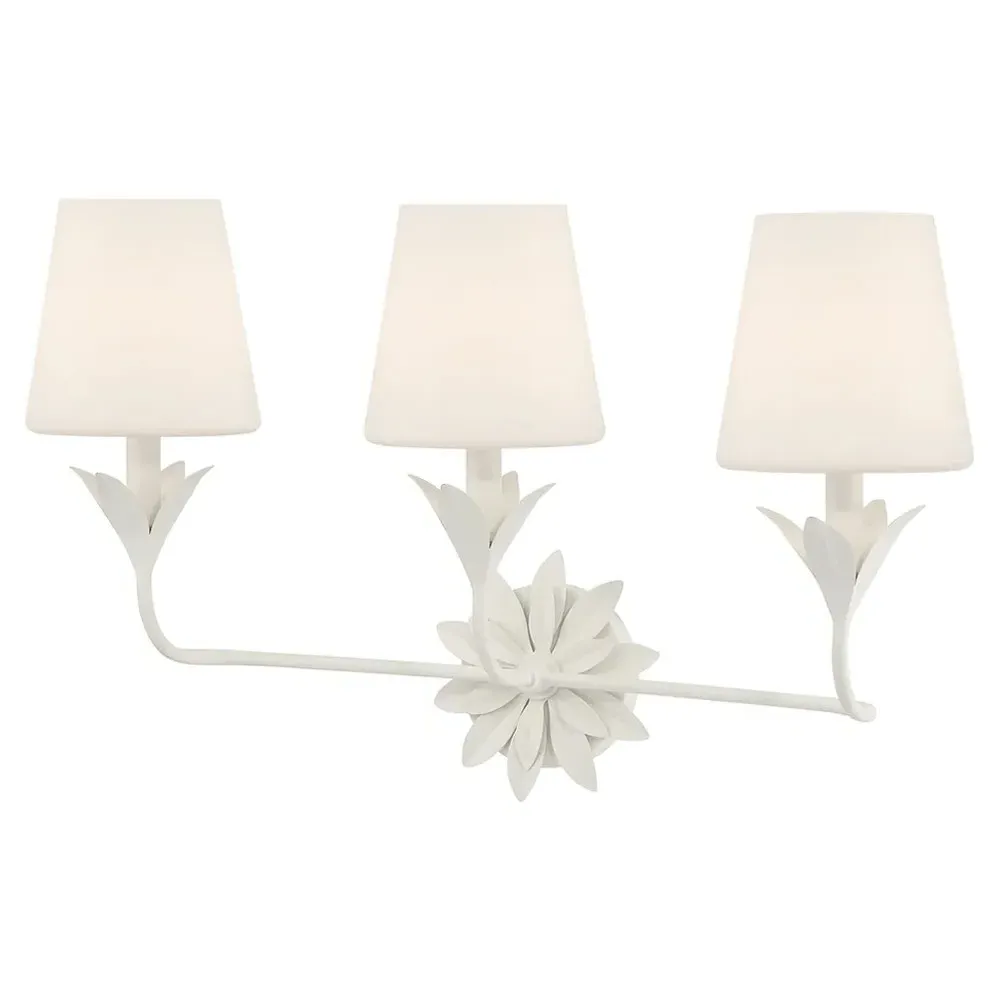 Liora 3 Light Bath Sconce - Matte White, Steel