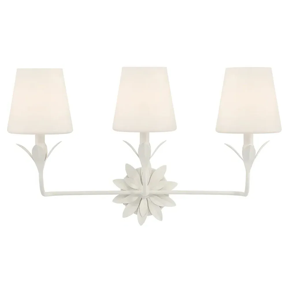 Liora 3 Light Bath Sconce - Matte White, Steel