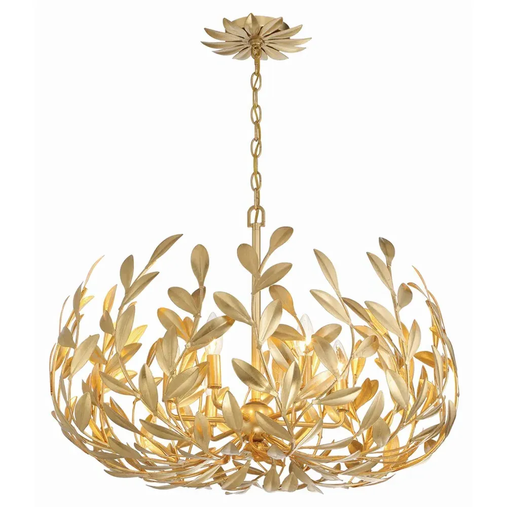 Liora Leaf Steel Chandelier - Antique Gold image