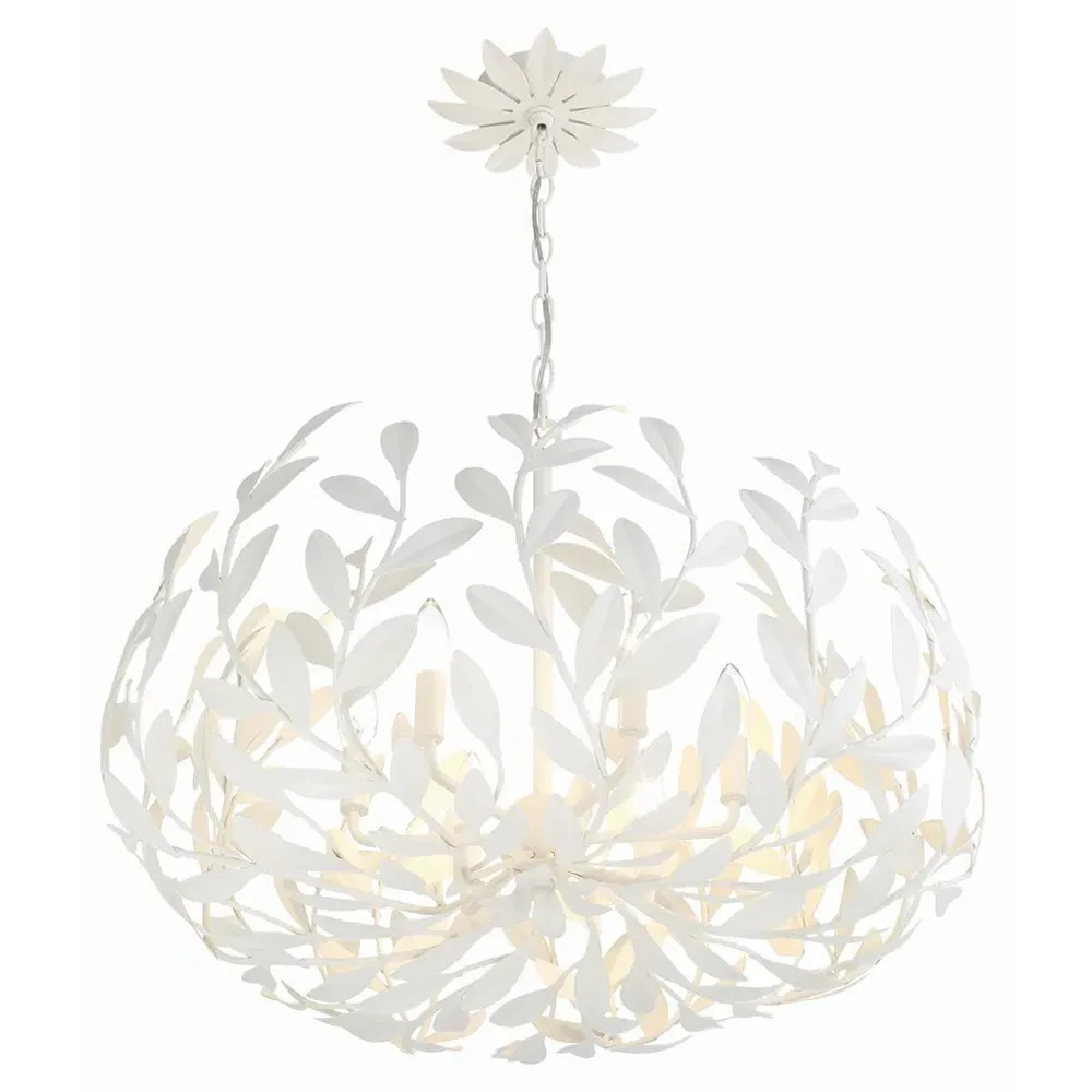 Liora Leaf Steel Chandelier - Matte White