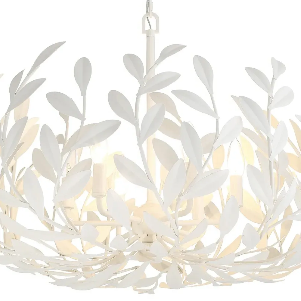 Liora Leaf Steel Chandelier - Matte White