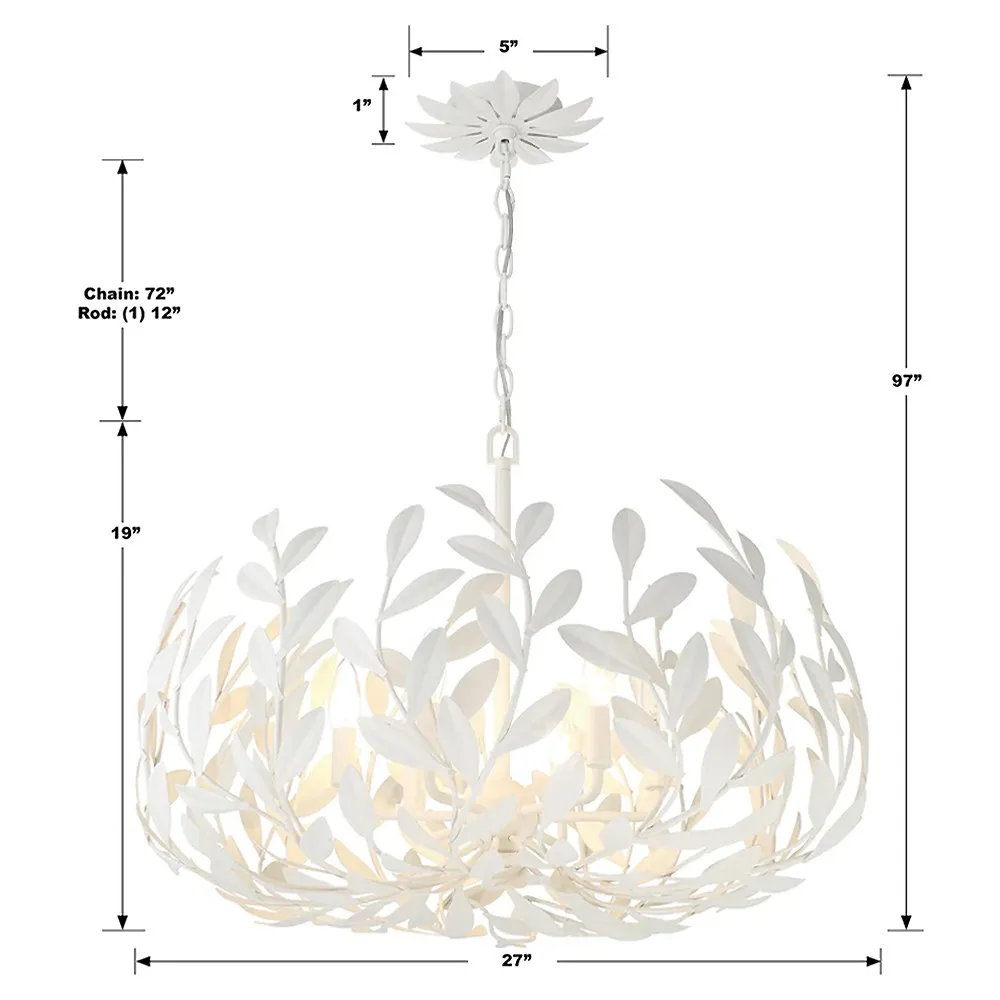 Liora Leaf Steel Chandelier - Matte White