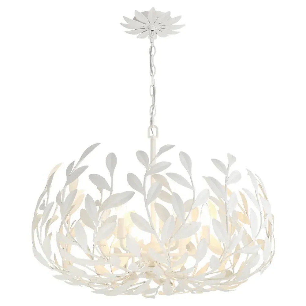 Liora Leaf Steel Chandelier - Matte White