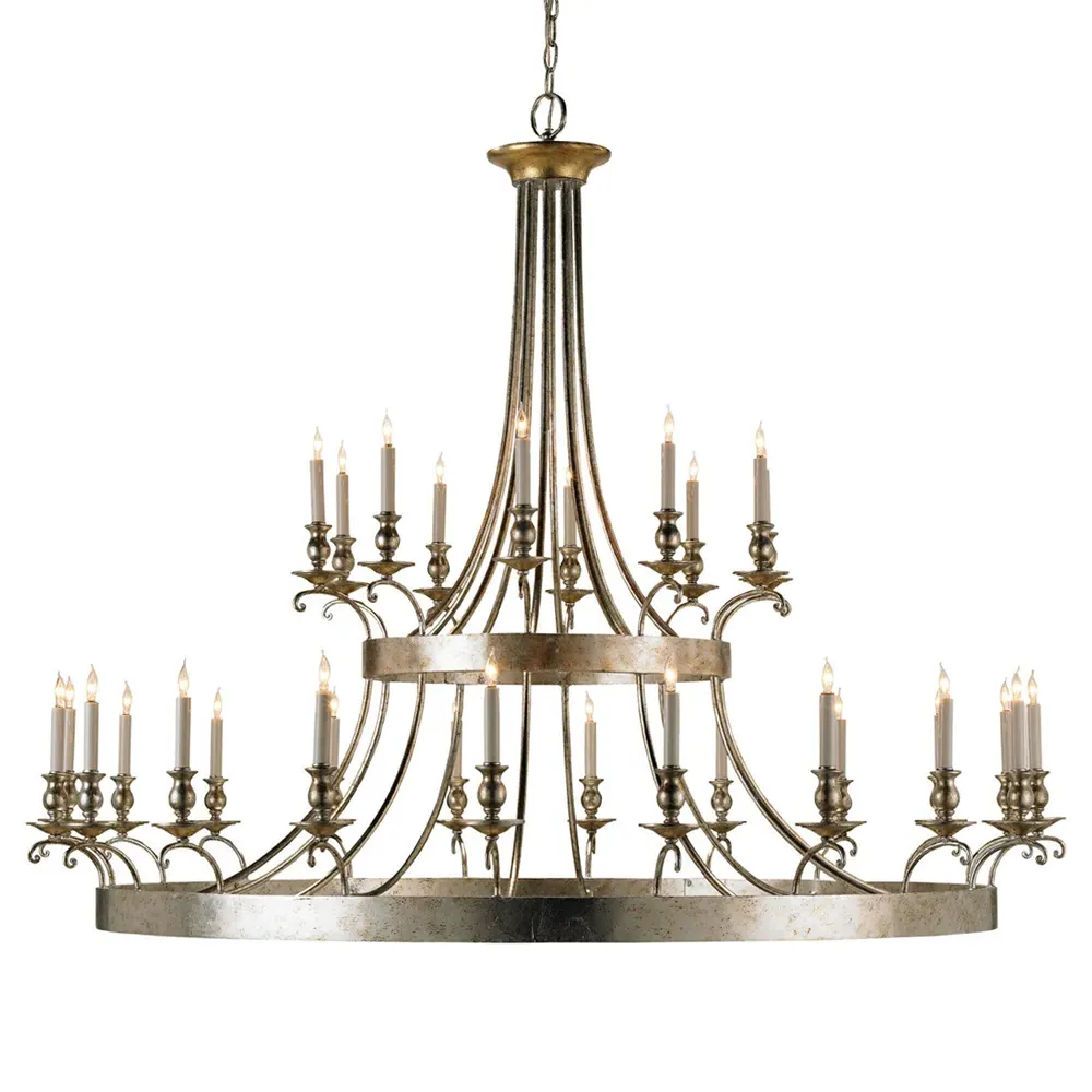 Liora Ring Candle Chandelier - Silver, Iron