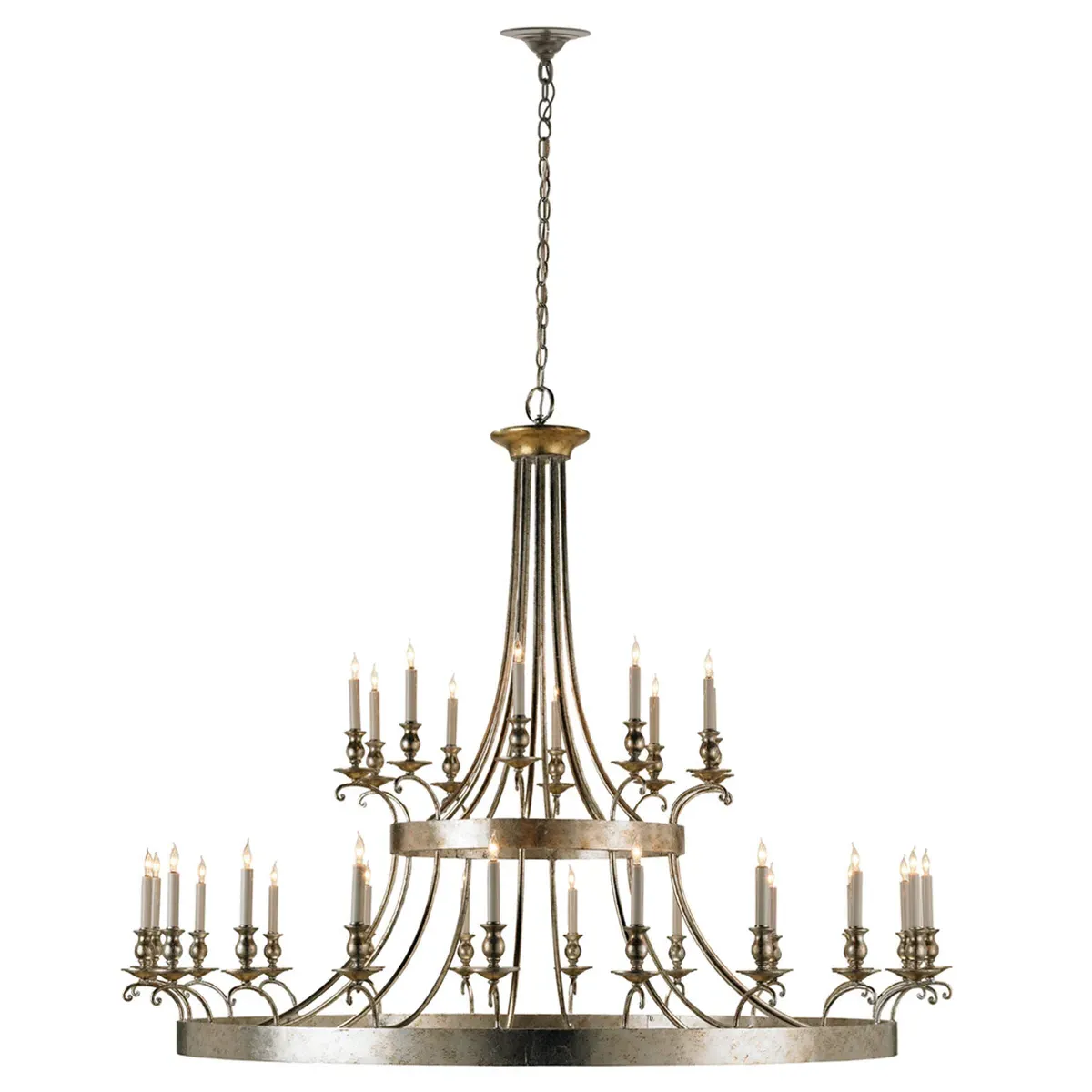 Liora Ring Candle Chandelier - Silver, Iron