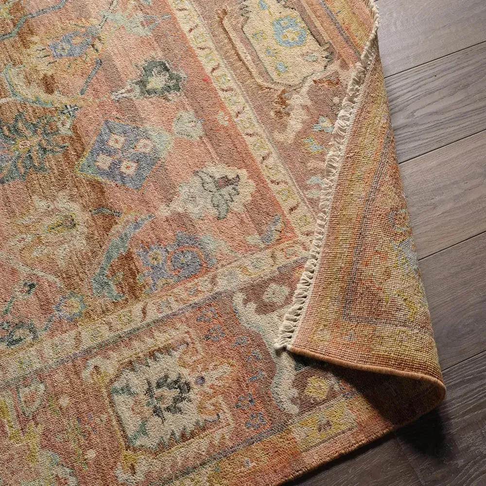 Liorae Ushak Hand Knotted Rug Sample - Terracotta, Wool