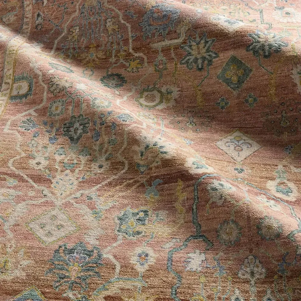 Liorae Ushak Hand Knotted Rug - Terracotta, Wool