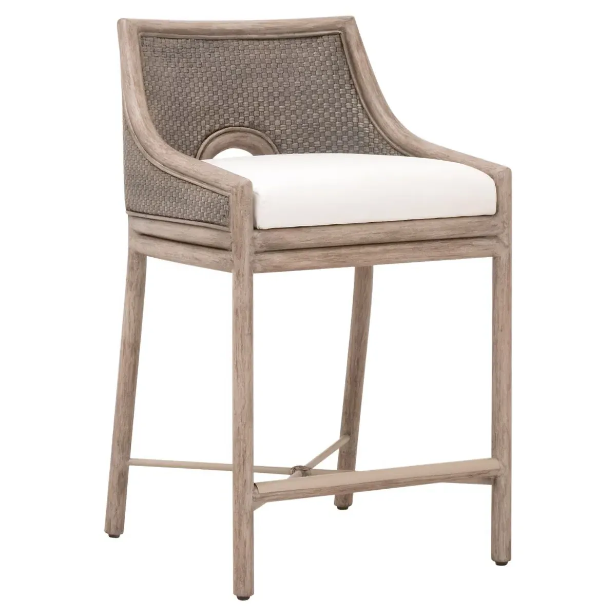 Lira Counter Stool - Grey, Mahogany