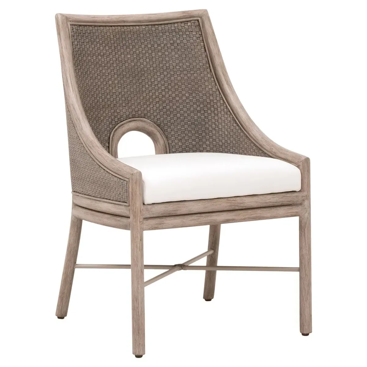 Lira Dining Chair Set of 2 - Grey, Mahogany
