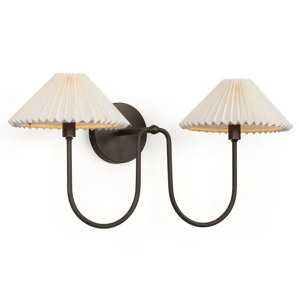 Lisette Double Armed Sconce - Bronze, Iron