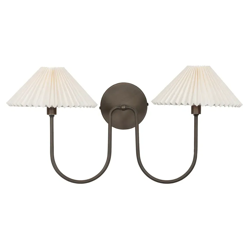 Lisette Double Armed Sconce - Bronze, Iron image