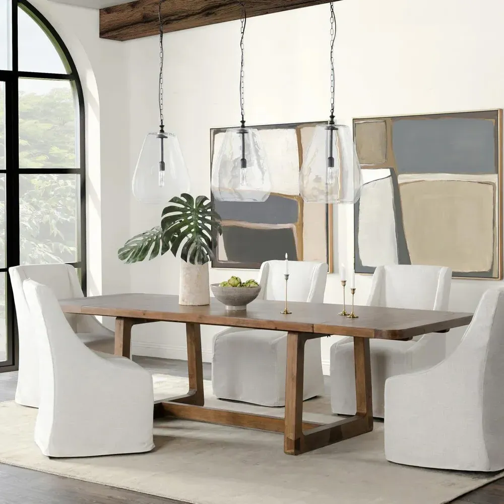 Lissa Extendable Rectangular Dining Table - Brown, Oak