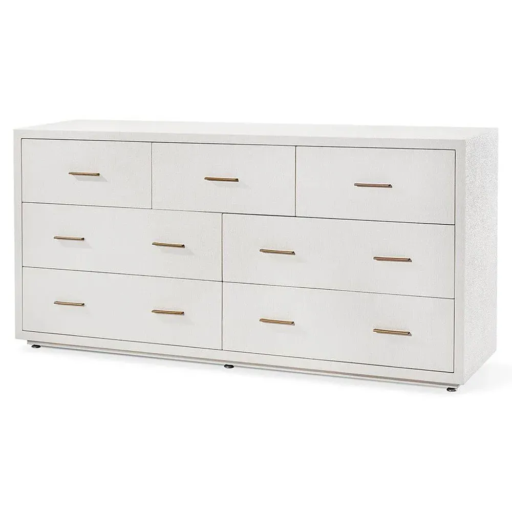 Livia Dresser - Natural White, Faux Linen