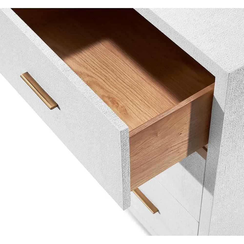 Livia Dresser - Natural White, Faux Linen