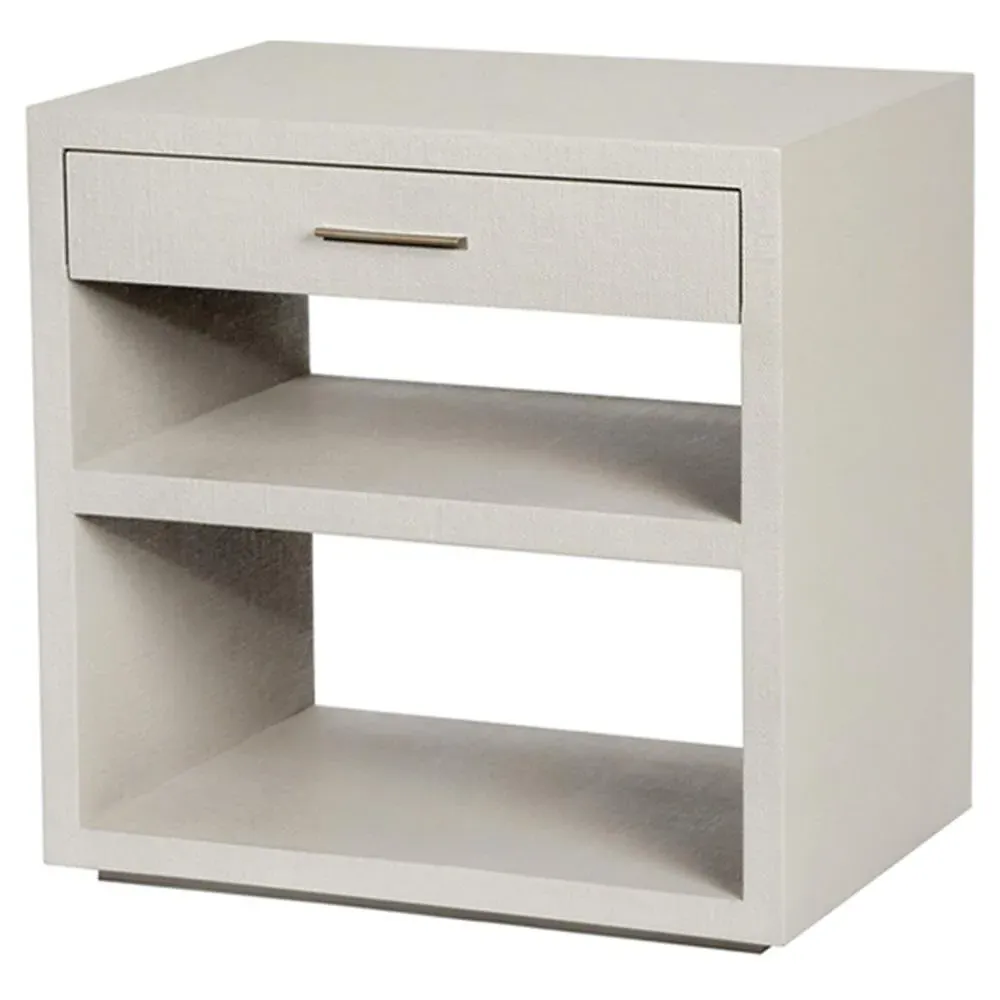 Livia Large Nightstand with Storage - Beige, Linen