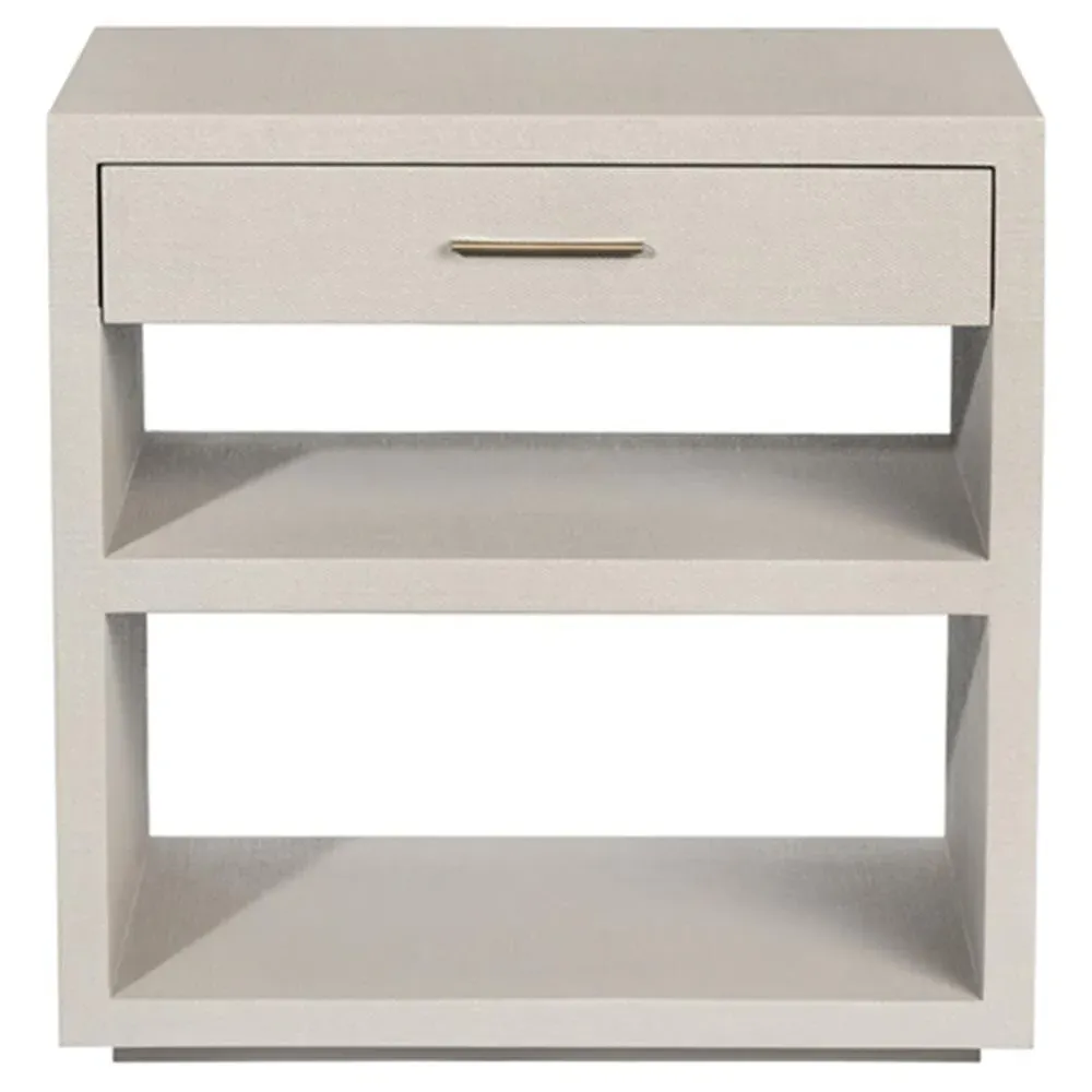 Livia Large Nightstand with Storage - Beige, Linen image