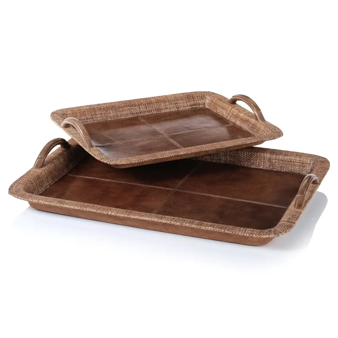 Livia Large Serving Tray - Brown, Leather