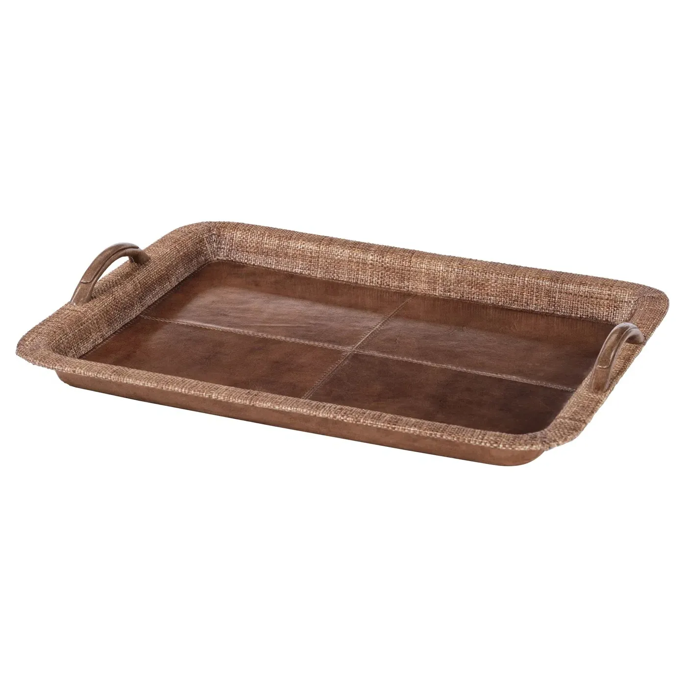 Livia Large Serving Tray - Brown, Leather