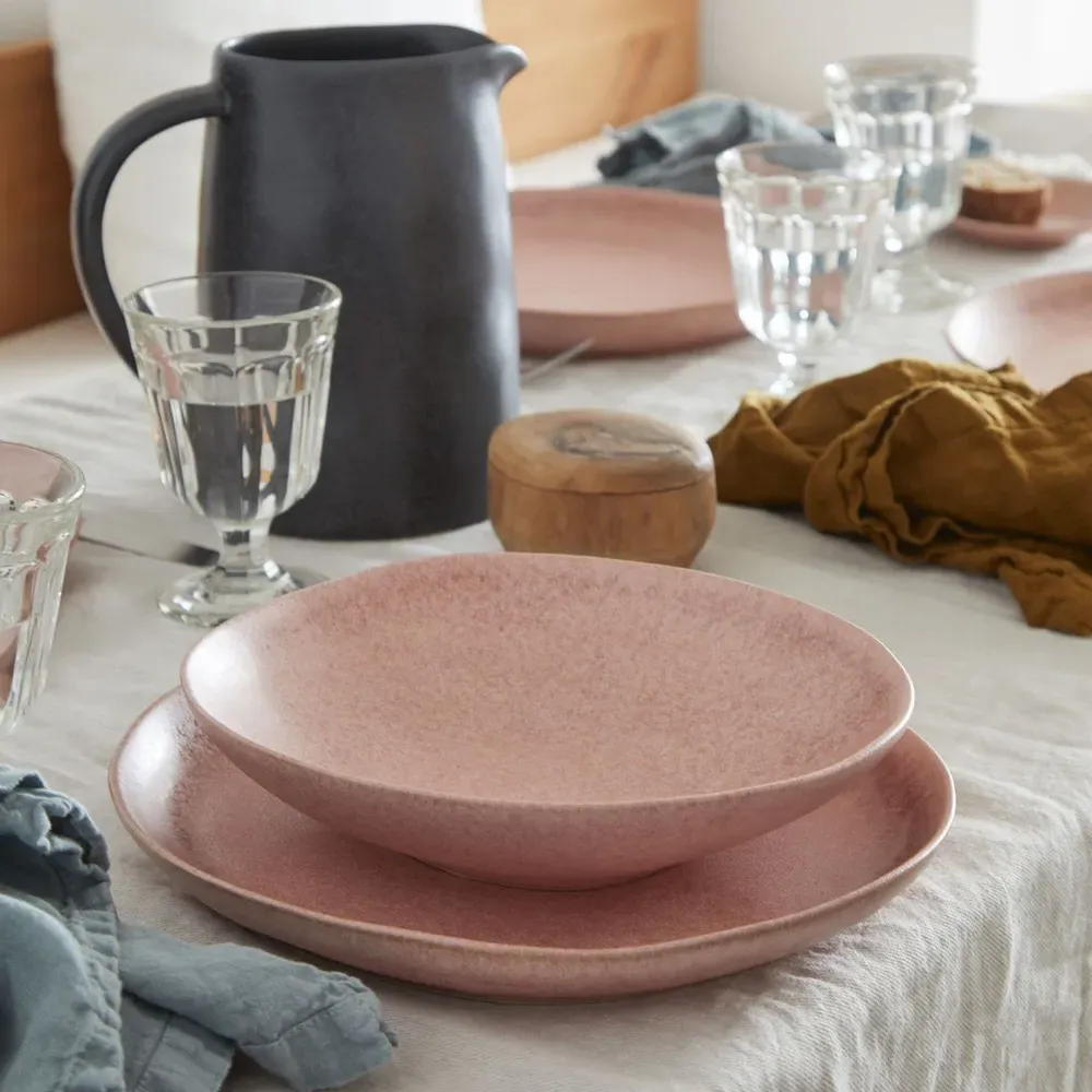 Livia Pasta Bowl Set of 4 - Mauve Rose, Stoneware