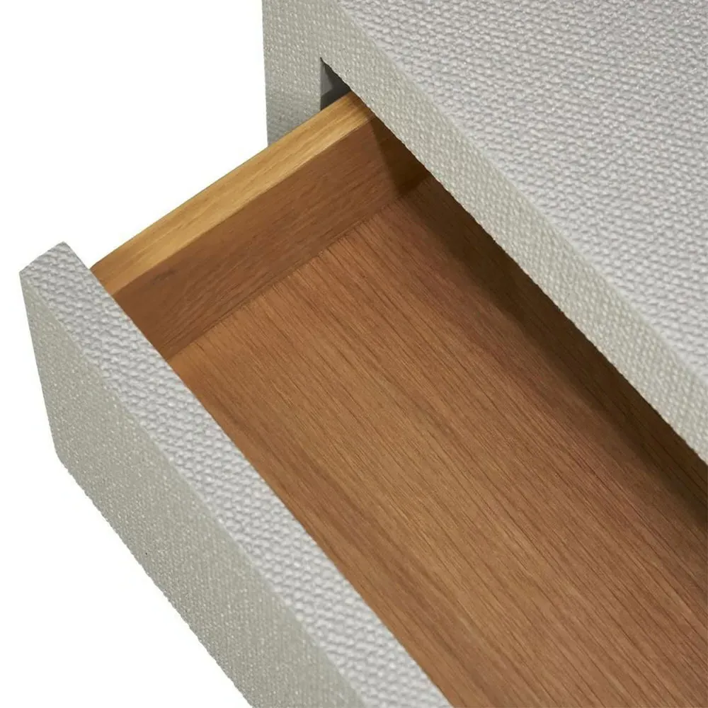 Livia Small Nightstand with Drawer - Light Grey, Faux Linen