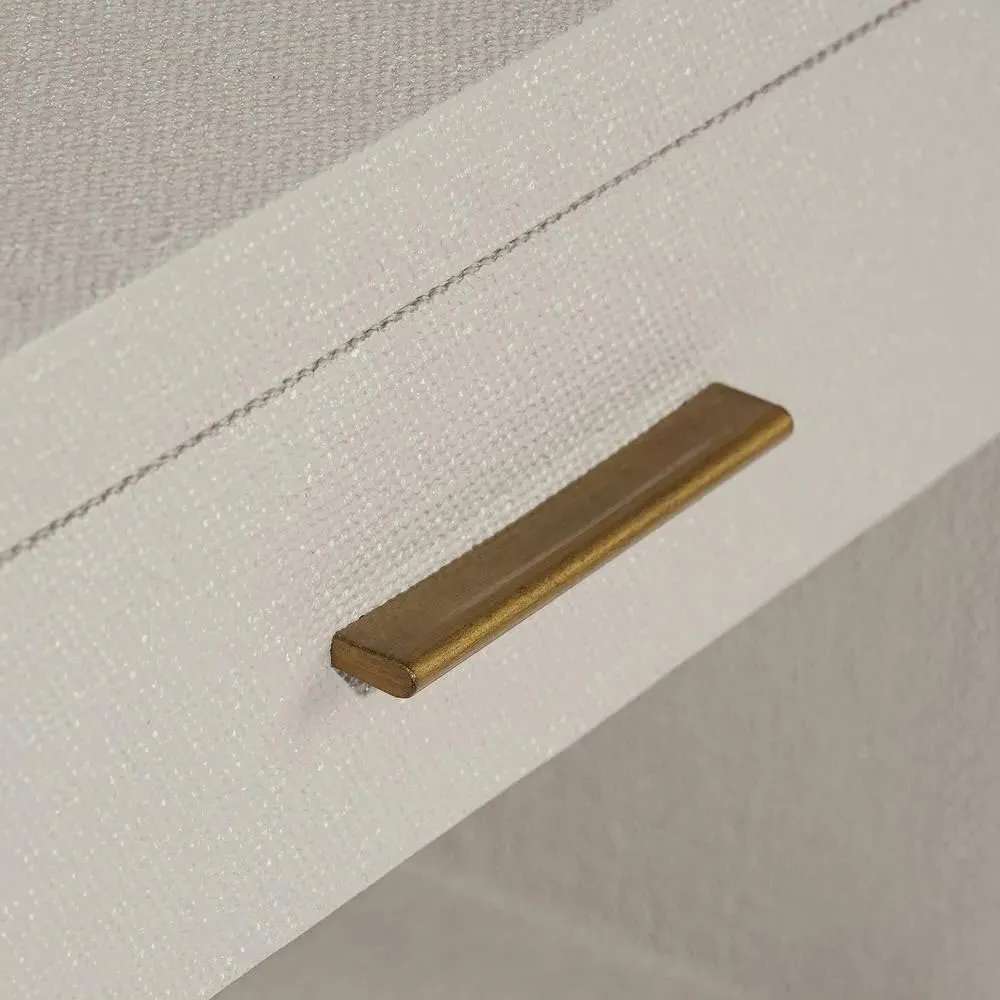 Livia Small Nightstand with Drawer - Sand Beige, Faux Linen