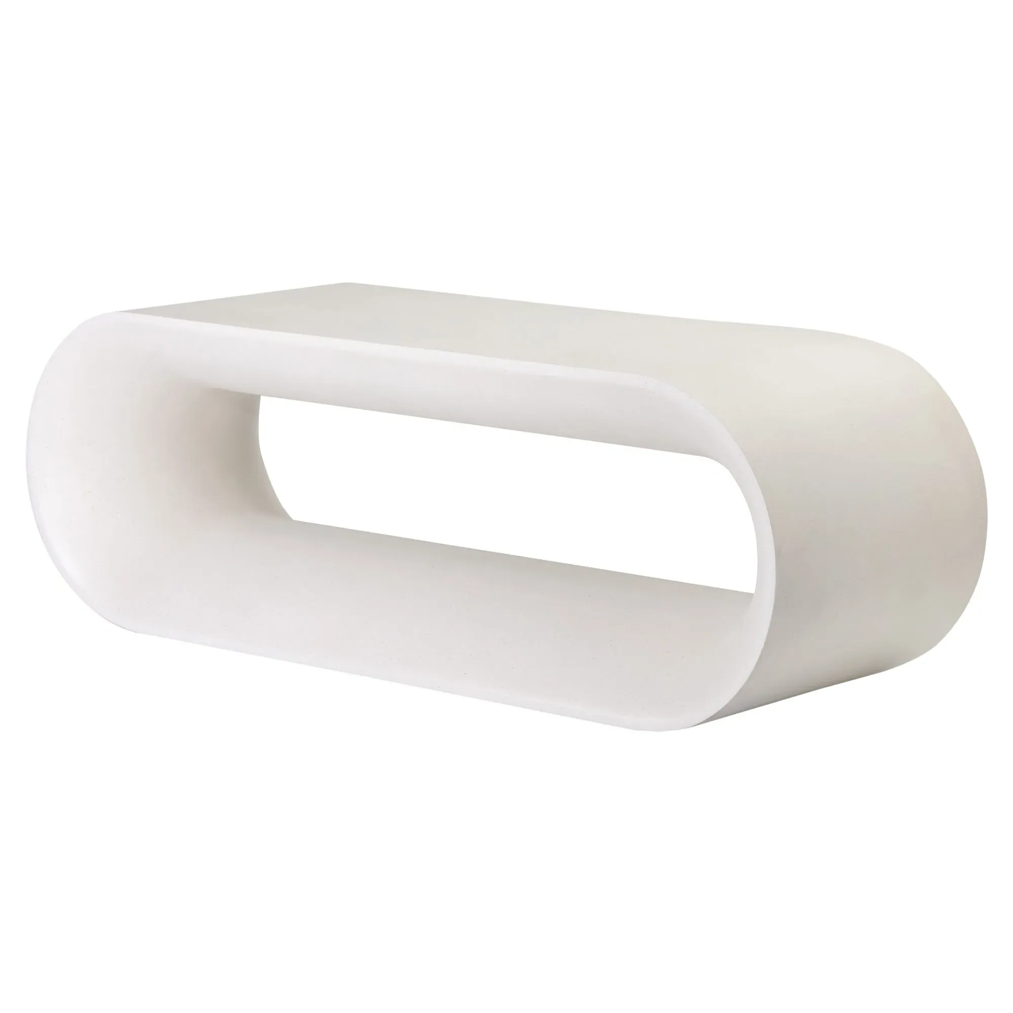 Liyana Outdoor Dining Bench - White, Concrete