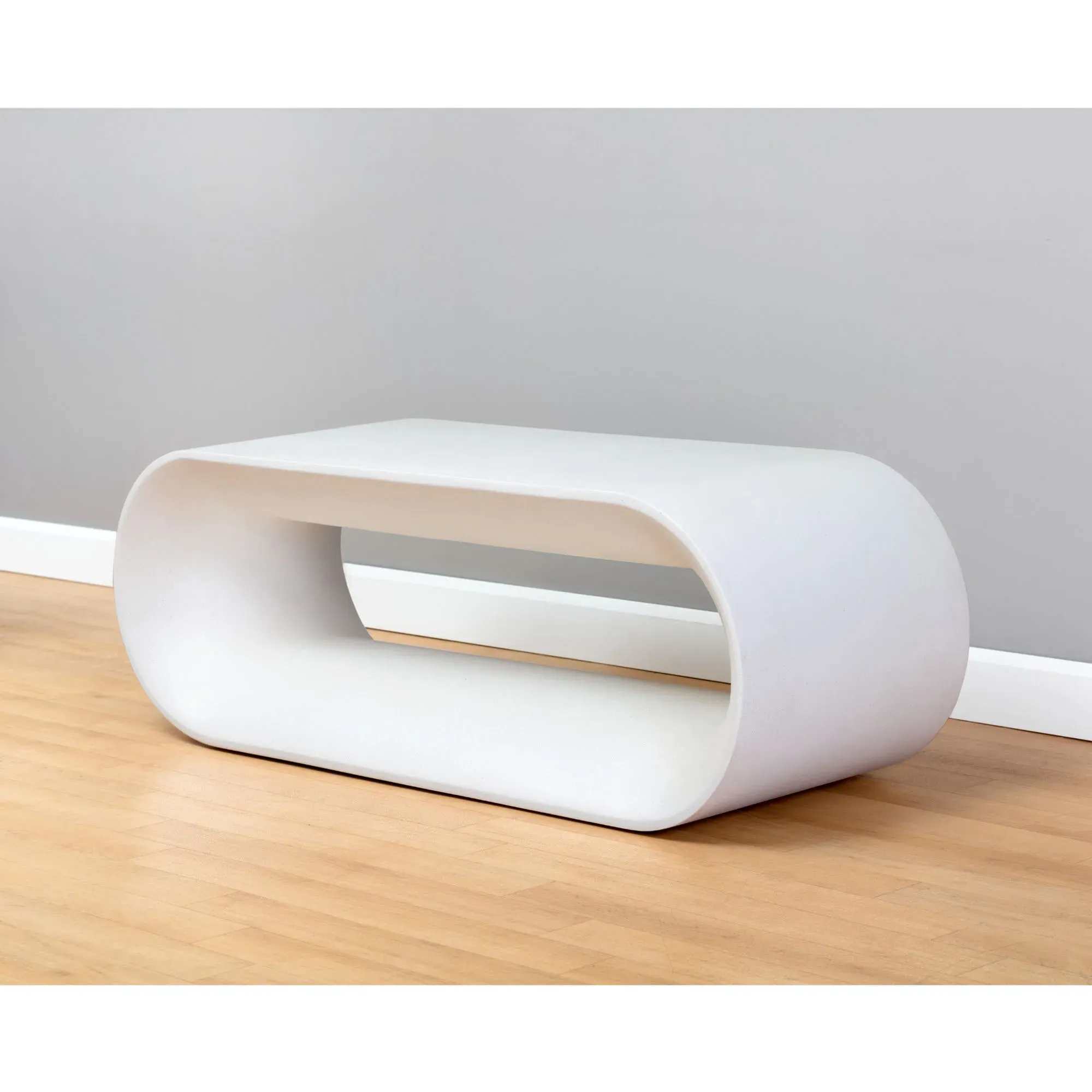 Liyana Outdoor Dining Bench - White, Concrete