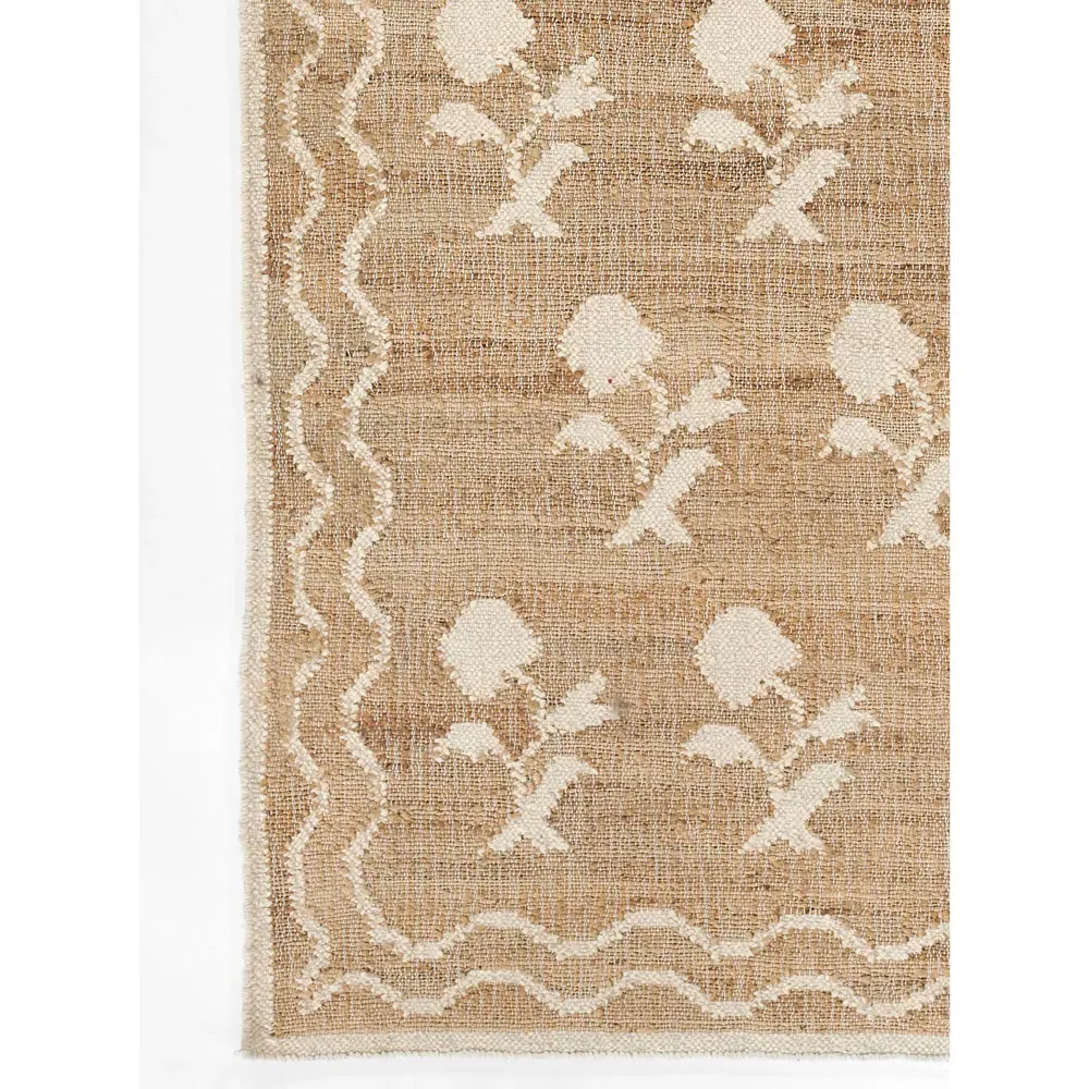 Lizbeth Floral Patterned Rug - Ivory, Blended Yarn