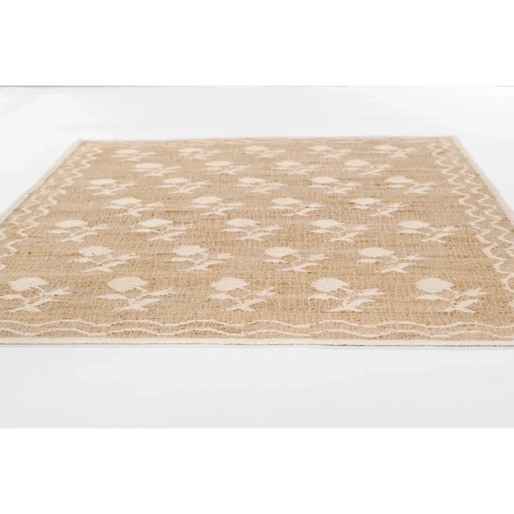 Lizbeth Floral Patterned Rug - Ivory, Blended Yarn