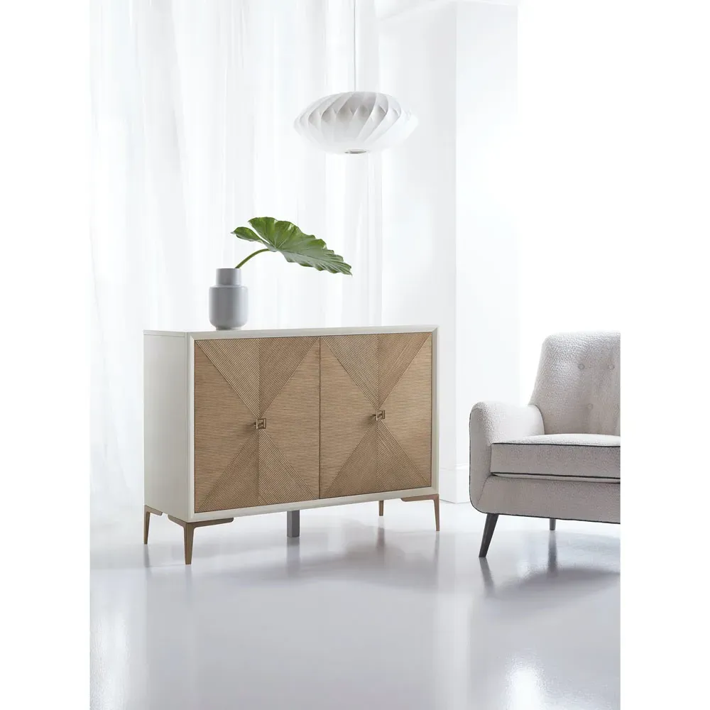 Lizette Reeded Sideboard - Beige, Hardwood