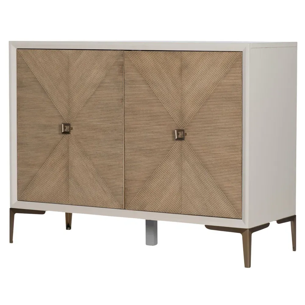 Lizette Reeded Sideboard - Beige, Hardwood image