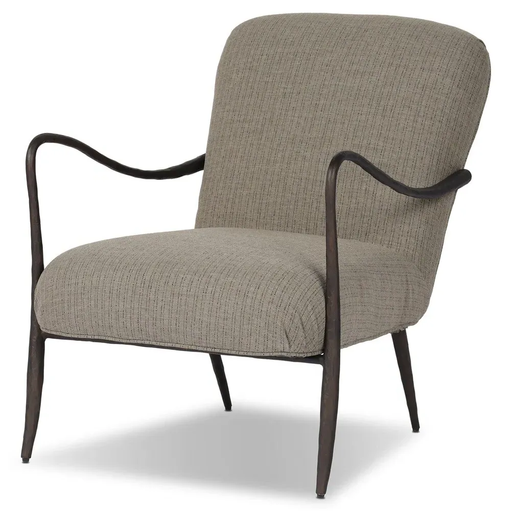 Locke Ambro Stripe Outdoor Chair - Grey, Iron