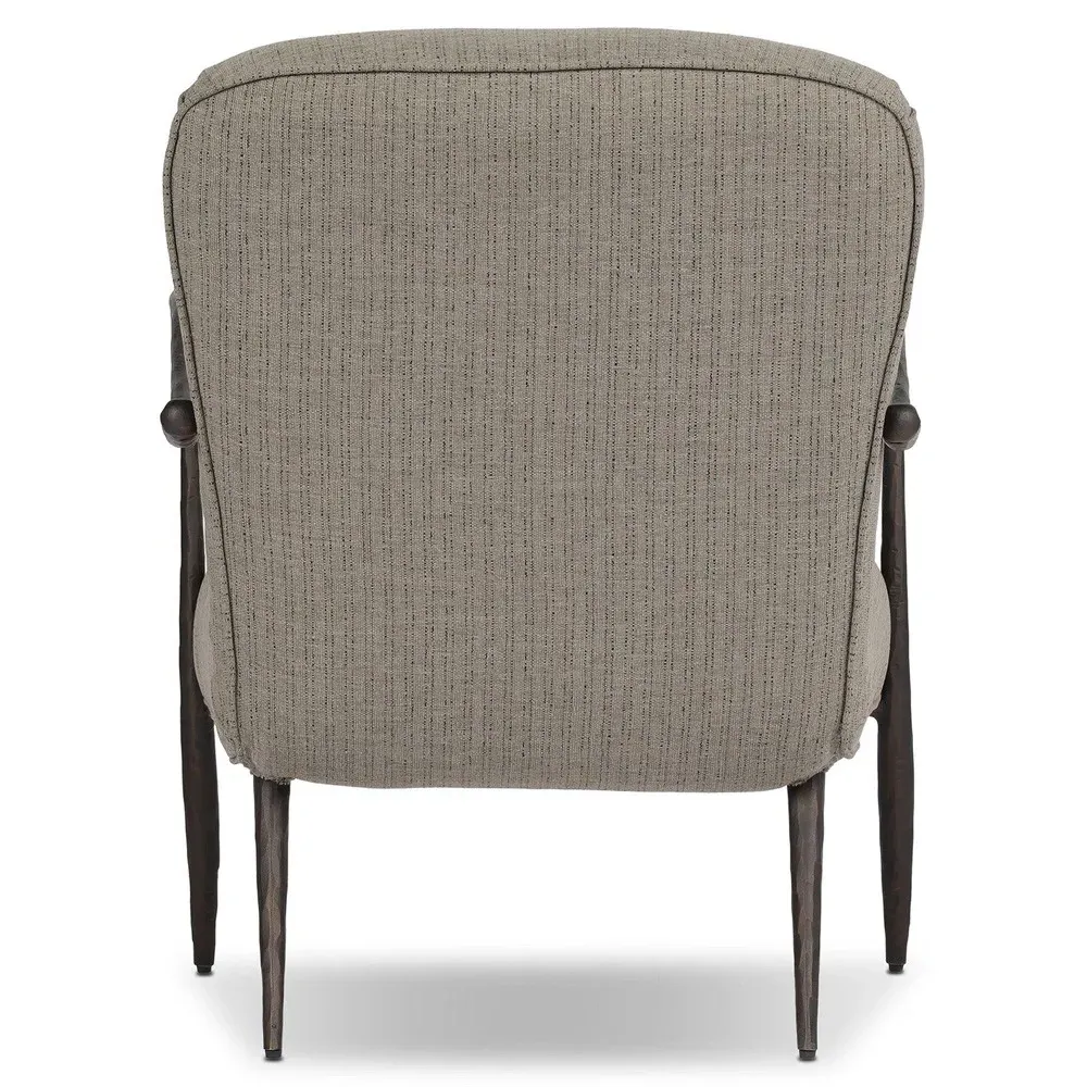 Locke Ambro Stripe Outdoor Chair - Grey, Iron