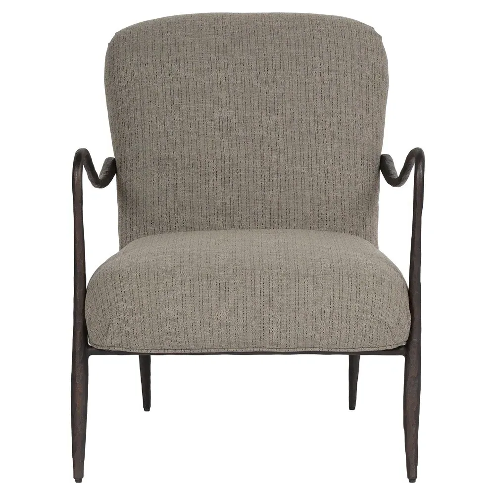 Locke Ambro Stripe Outdoor Chair - Grey, Iron