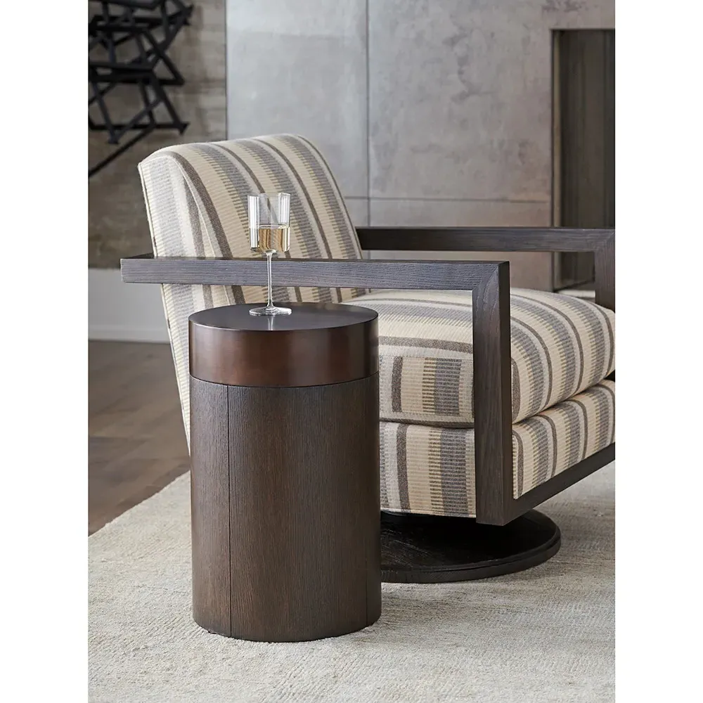 Lodge Side Table - Bronze, Oak Wood