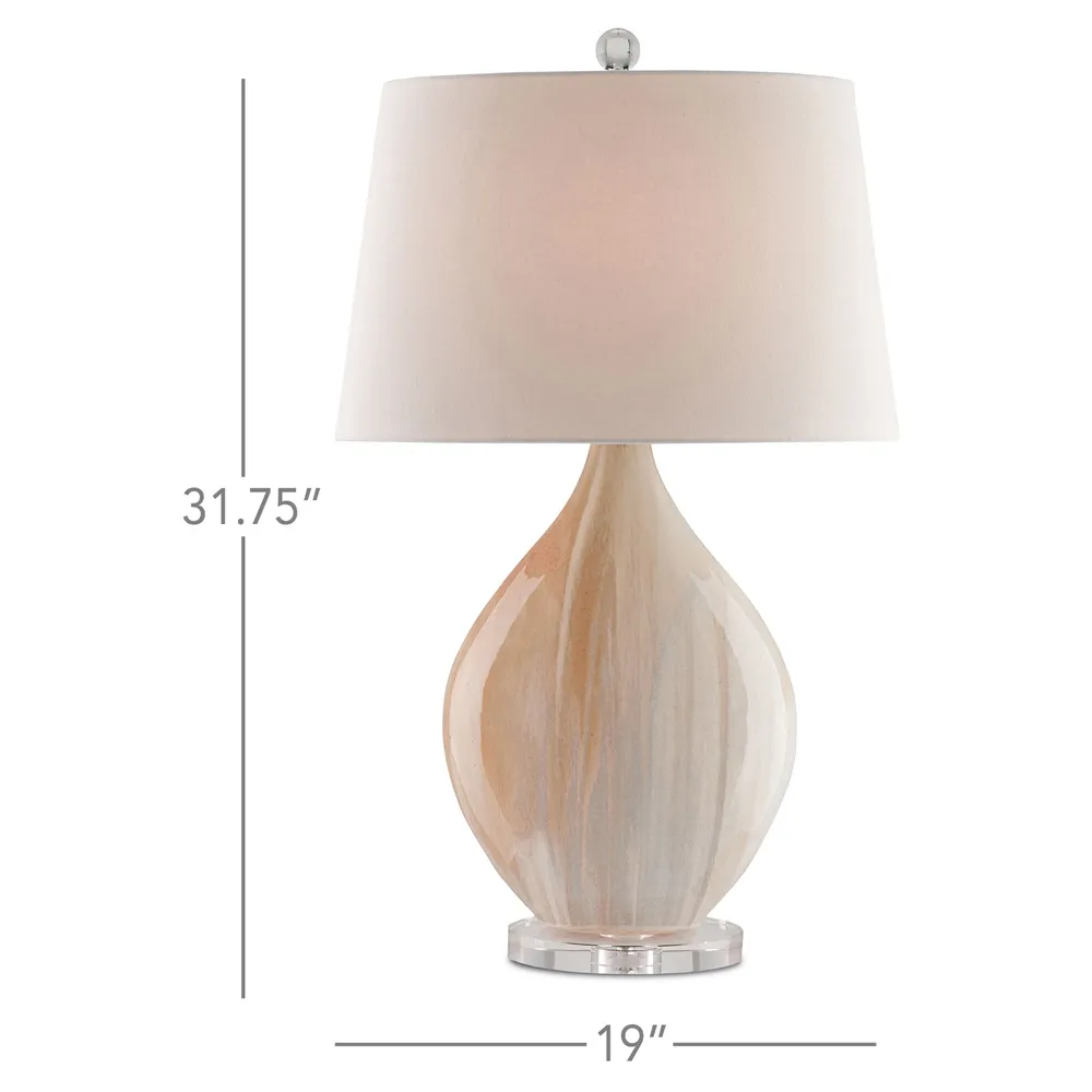 Logan Coastal Beach Ceramic Table Lamp - Amber