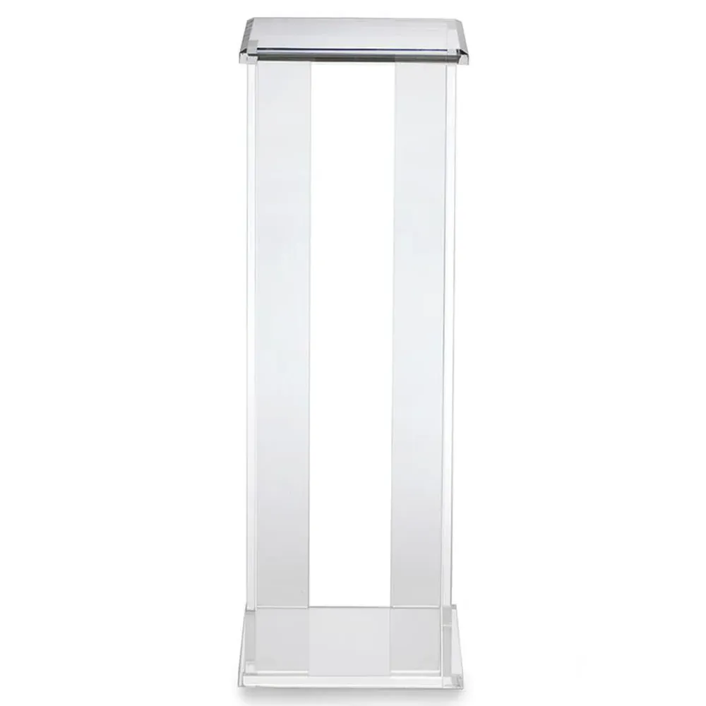 Logan Pedestal Side Table - Clear, Acrylic image
