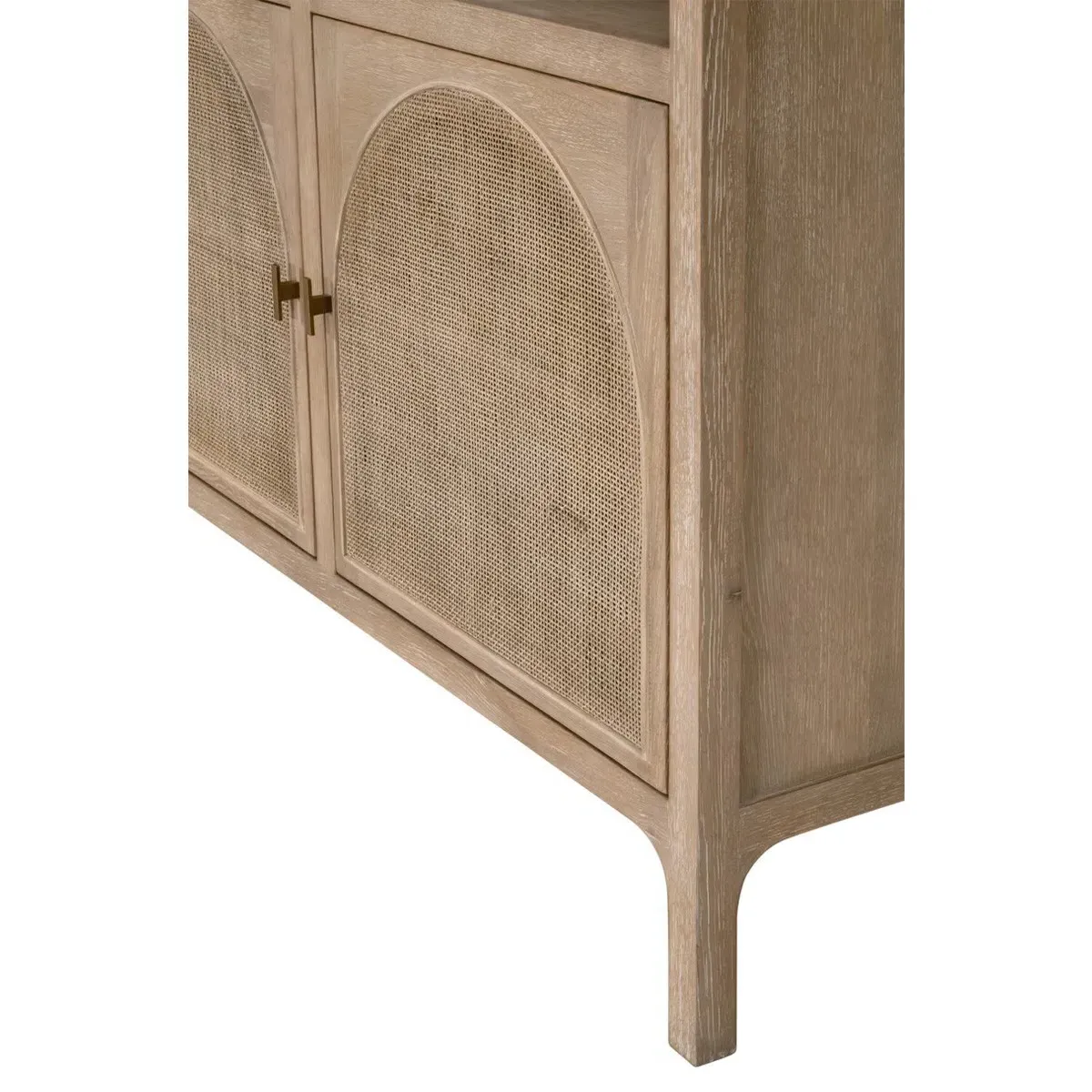 Logen Arched Storage Bookcase - Smoke Gray, Oak