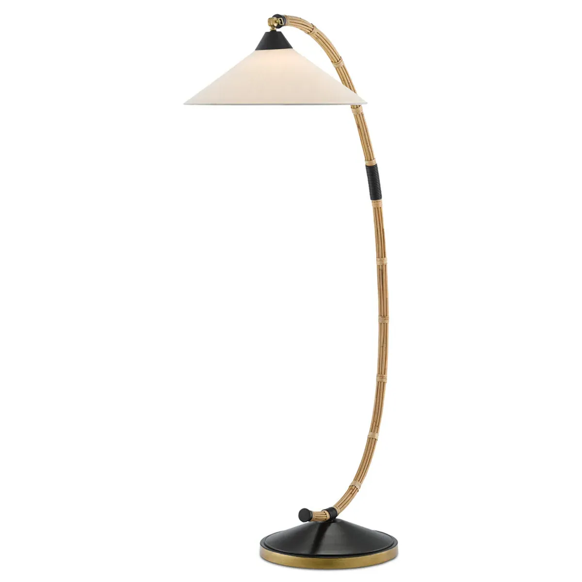 Logos Arched Floor Lamp - Brown, Rattan