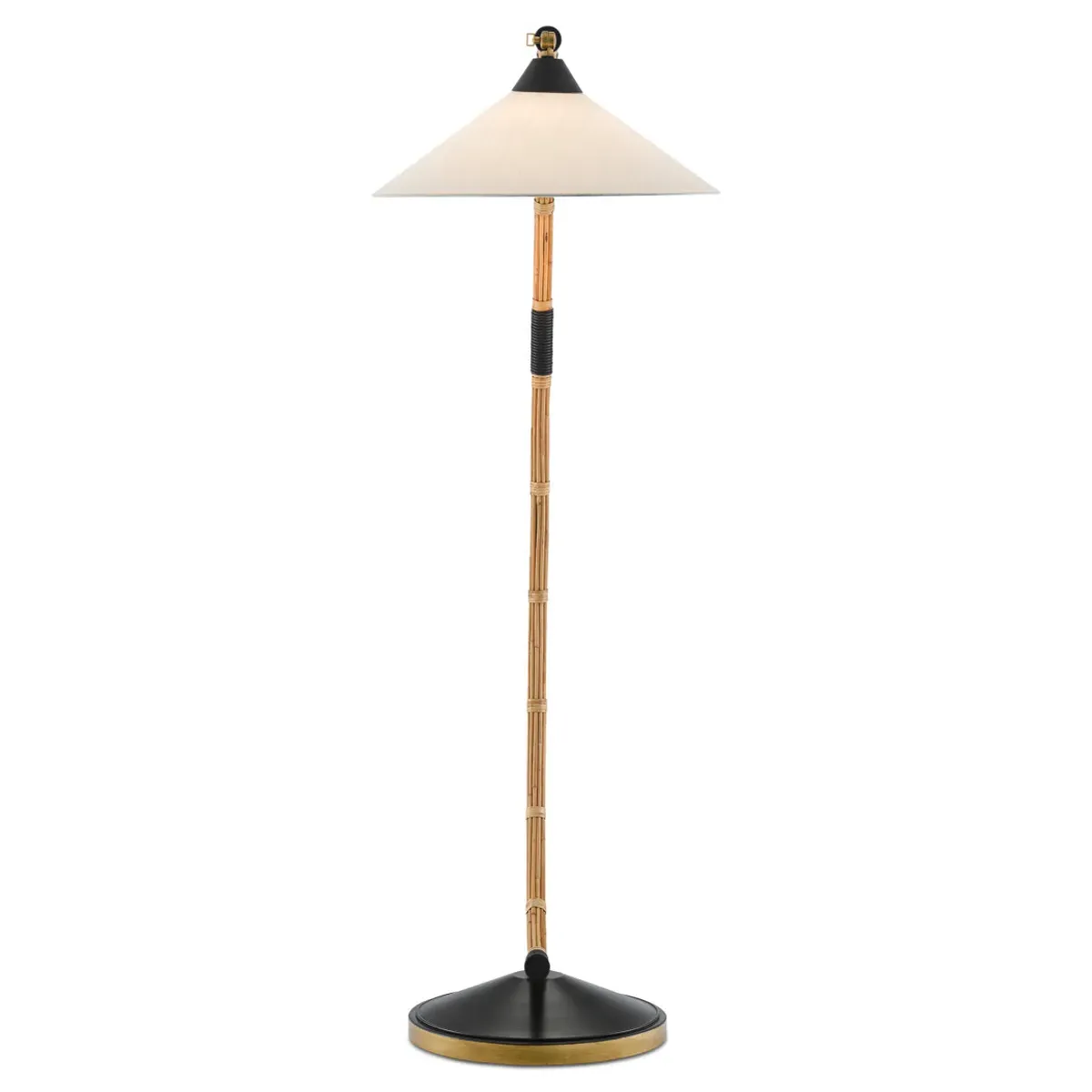 Logos Arched Floor Lamp - Brown, Rattan