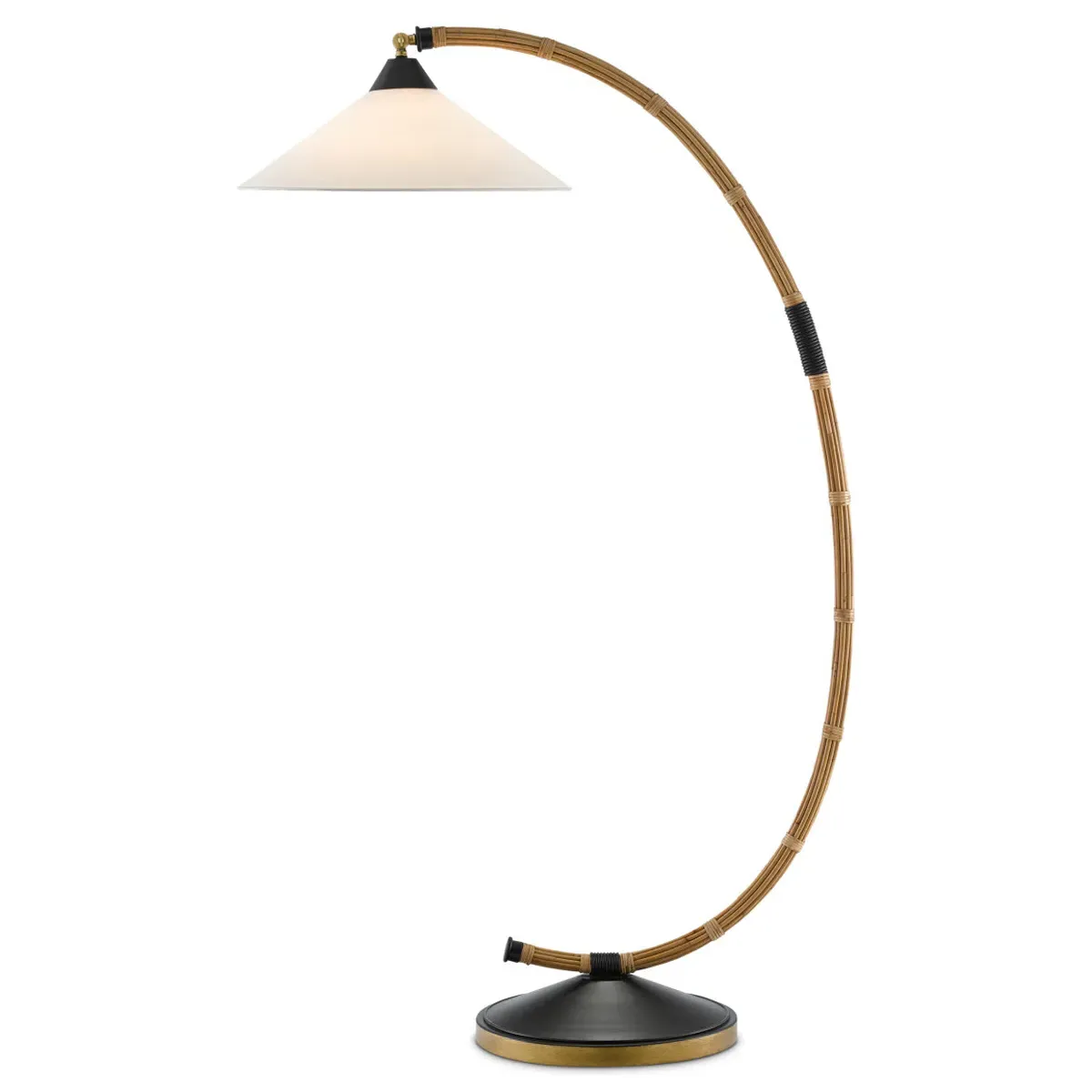 Logos Arched Floor Lamp - Brown, Rattan