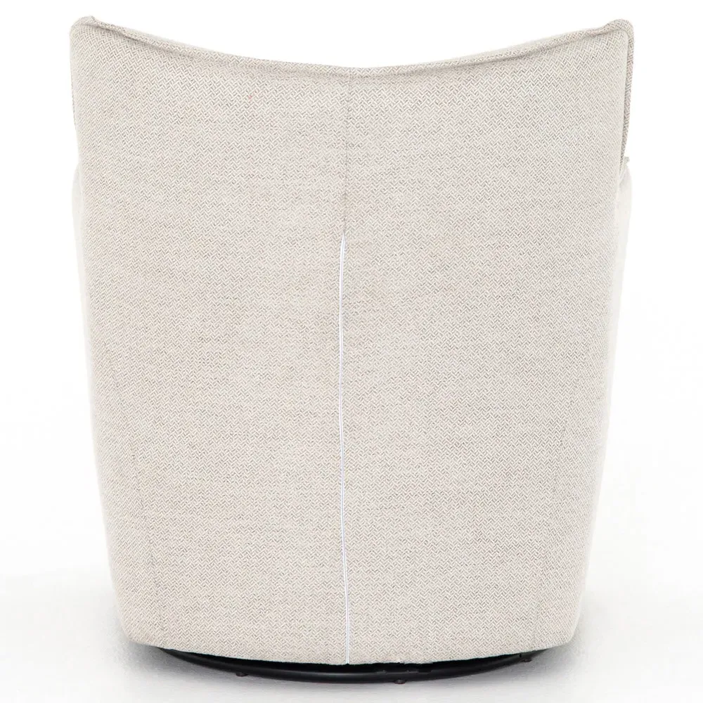 Lola Wingback Swivel Arm Chair - Light Grey, Metal