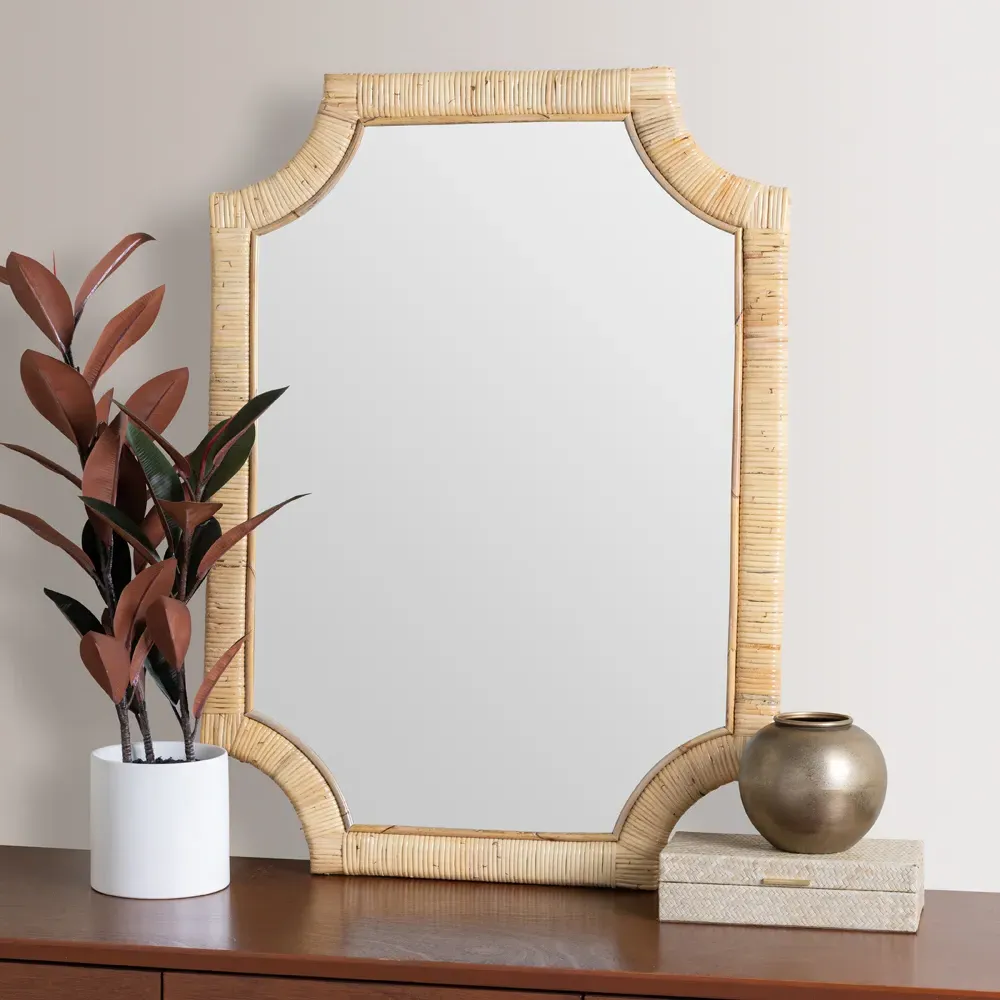 Lolita Rattan Wall Mirror - Brown