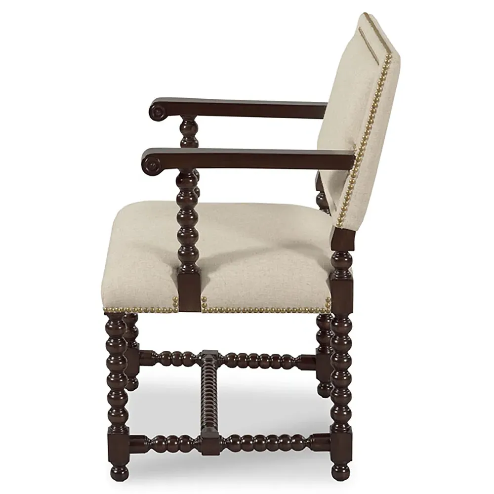 Longmont Dining Arm Chair - Beige, Linen