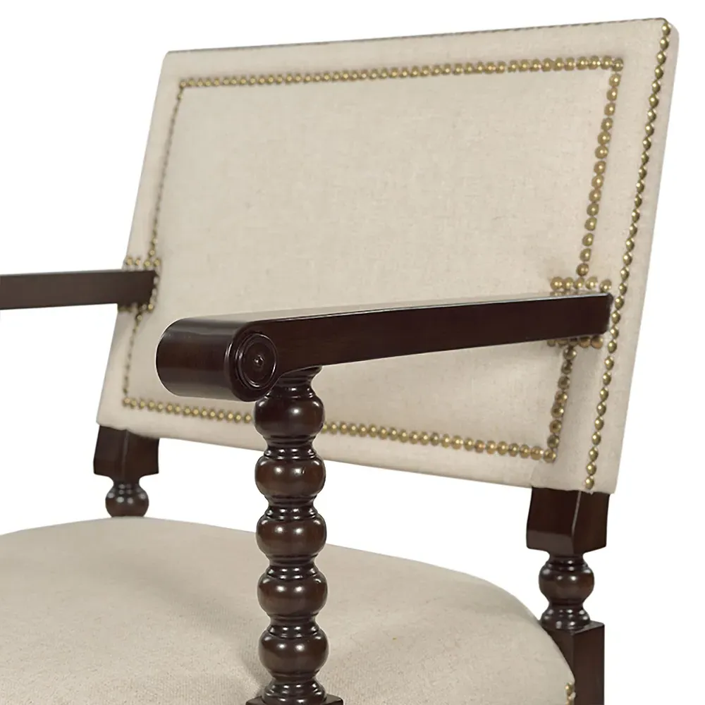 Longmont Dining Arm Chair - Beige, Linen