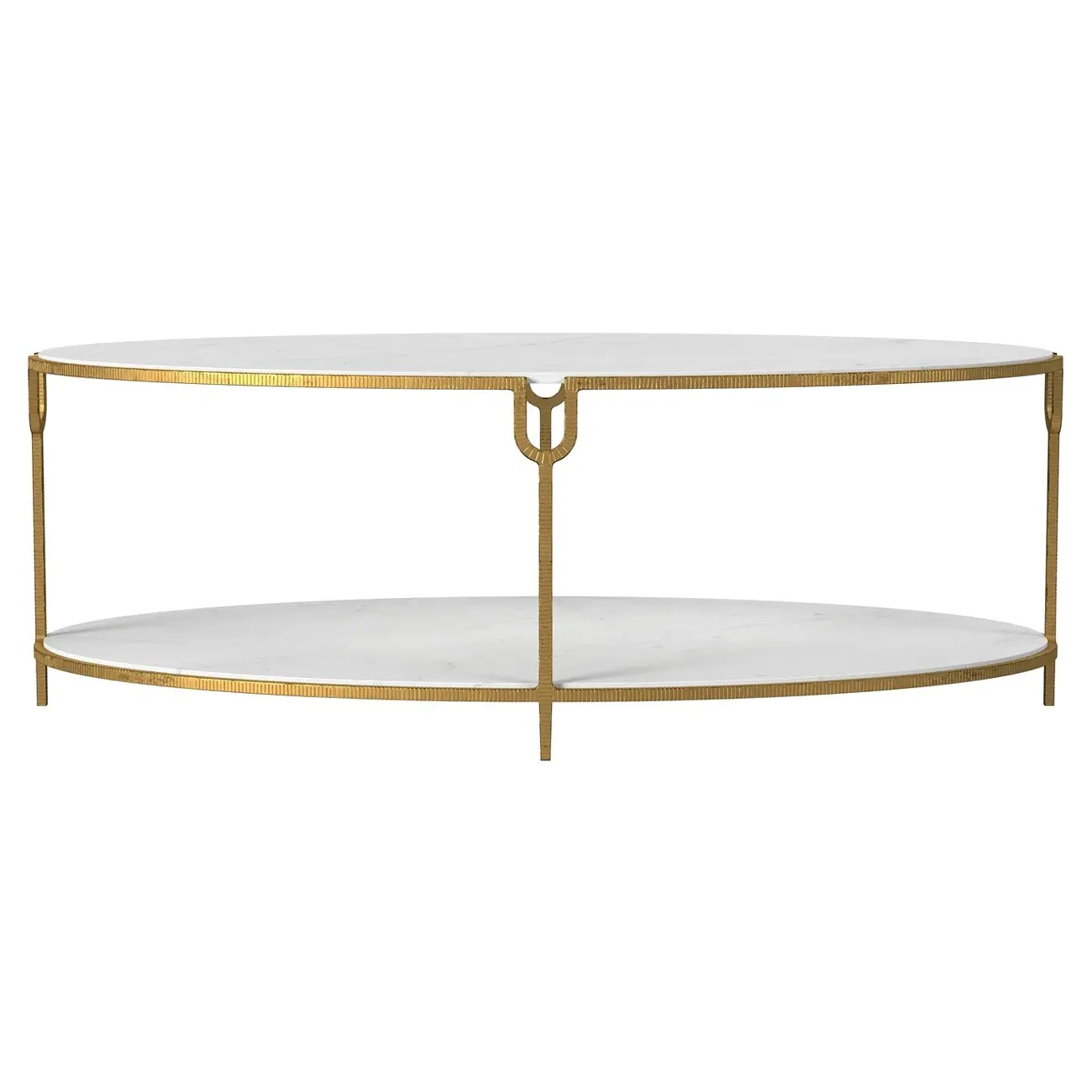 Lorcan Oval Coffee Table - Ivory, Marble