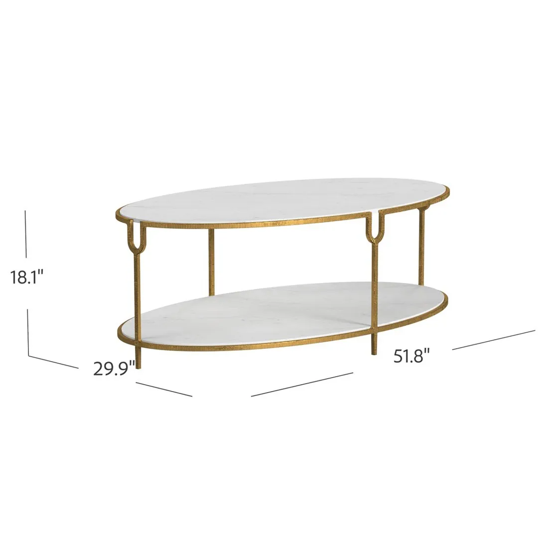 Lorcan Oval Coffee Table - Ivory, Marble