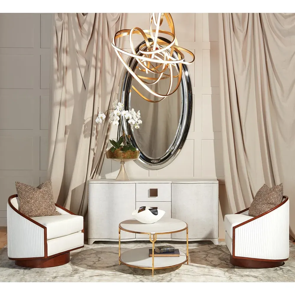 Lorcan Oval Coffee Table - Ivory, Marble